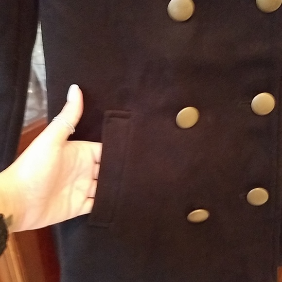 🎉HP Old Navy Girls Black Double Breasted Pea Coat - Picture 2 of 4